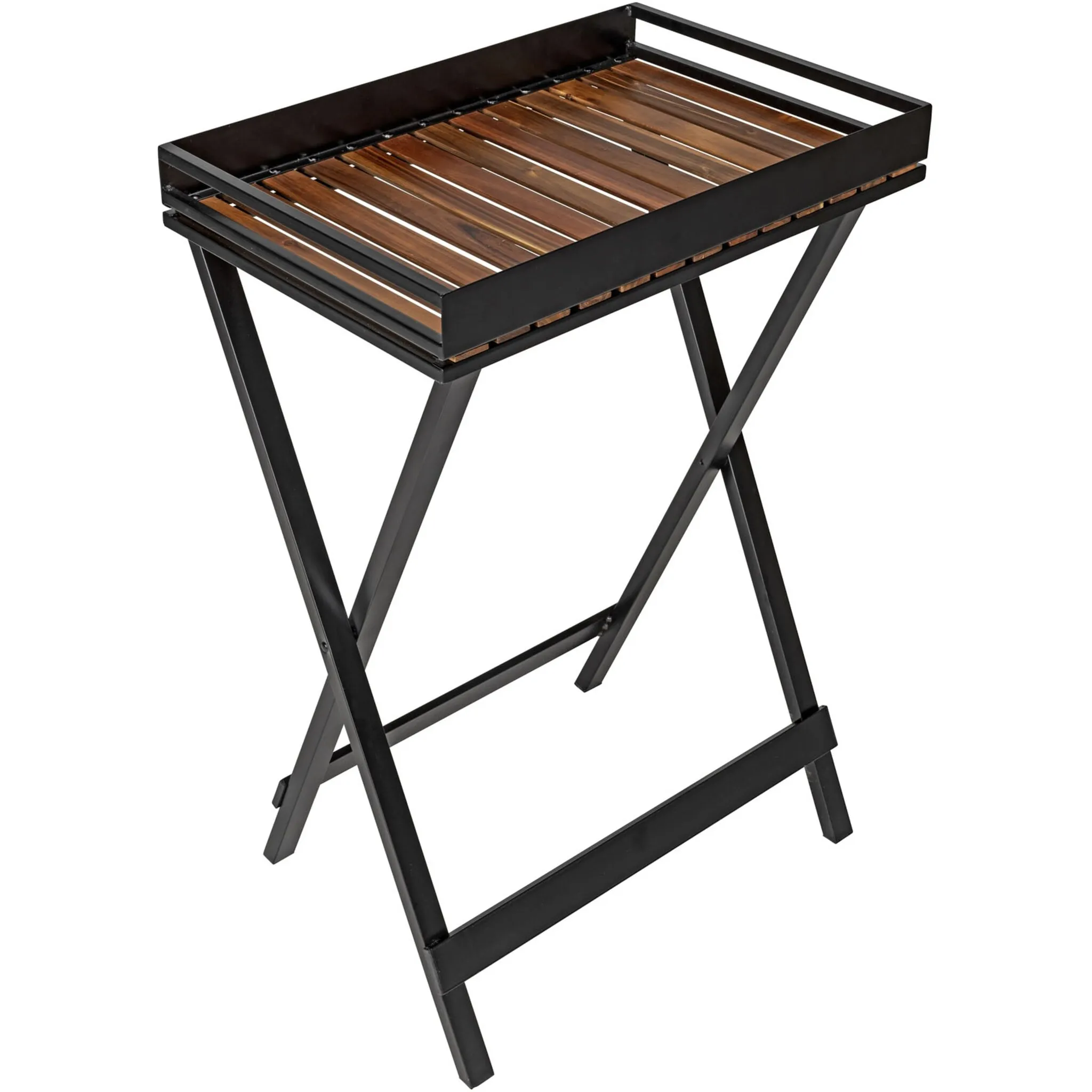 

Поднос WENKO «приставной столик модель Taba», складной, съемный поднос из дерева акации, подходит для использования на открытом воздухе в закрытом виде, цвет schwarz/natur