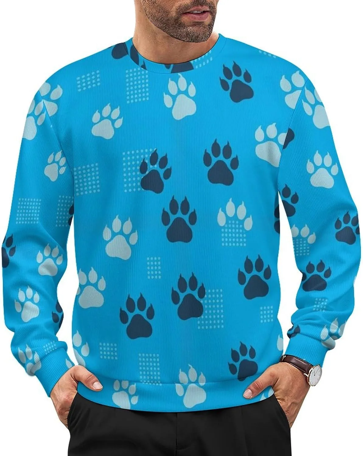 

Мужской вязаный свитер Casual Textured Pullover с длинными рукавами Meaudiwes