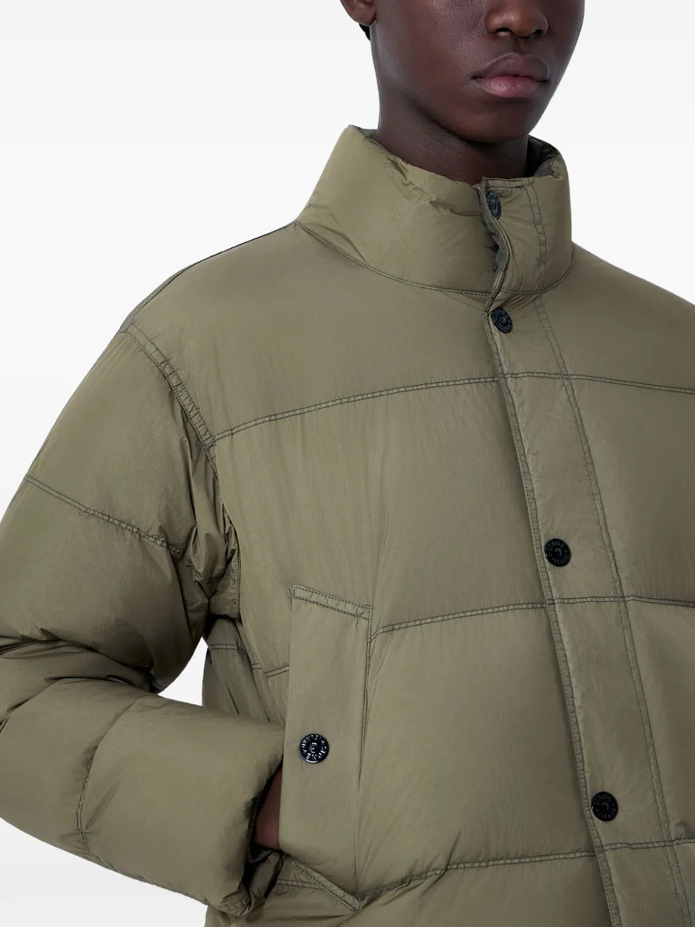 Стеганая утепленная куртка Stone Island, зеленый — фото 4