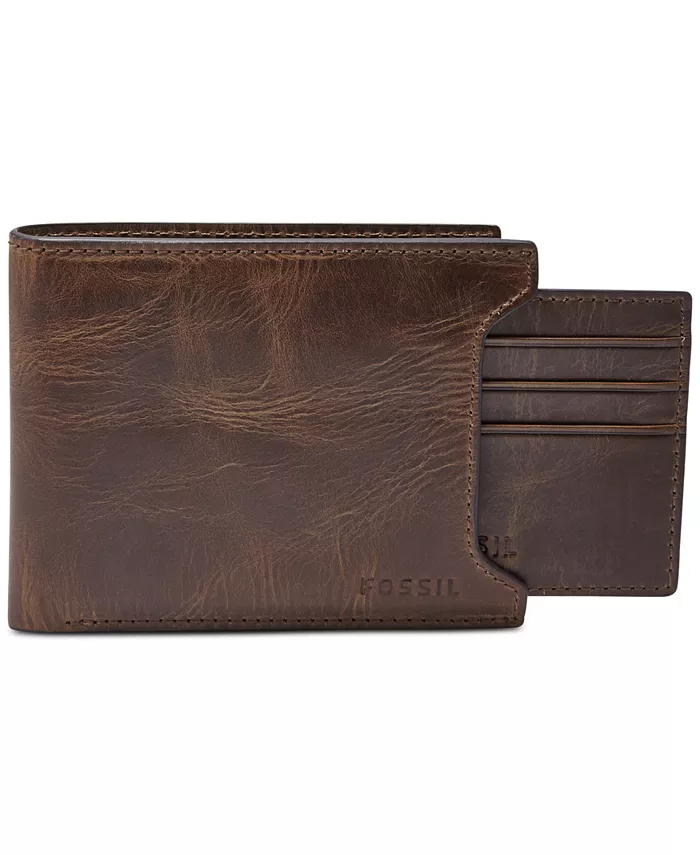 

Мужской кожаный кошелек Derrick 2 In1 с двумя отделениями Fossil, коричневый