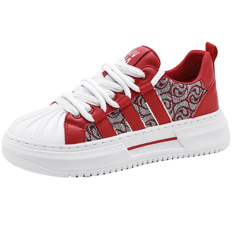 

BOLE Амортизирующие износостойкие дышащие легкие низкие кеды для скейтбординга мужские красные, цвет Red