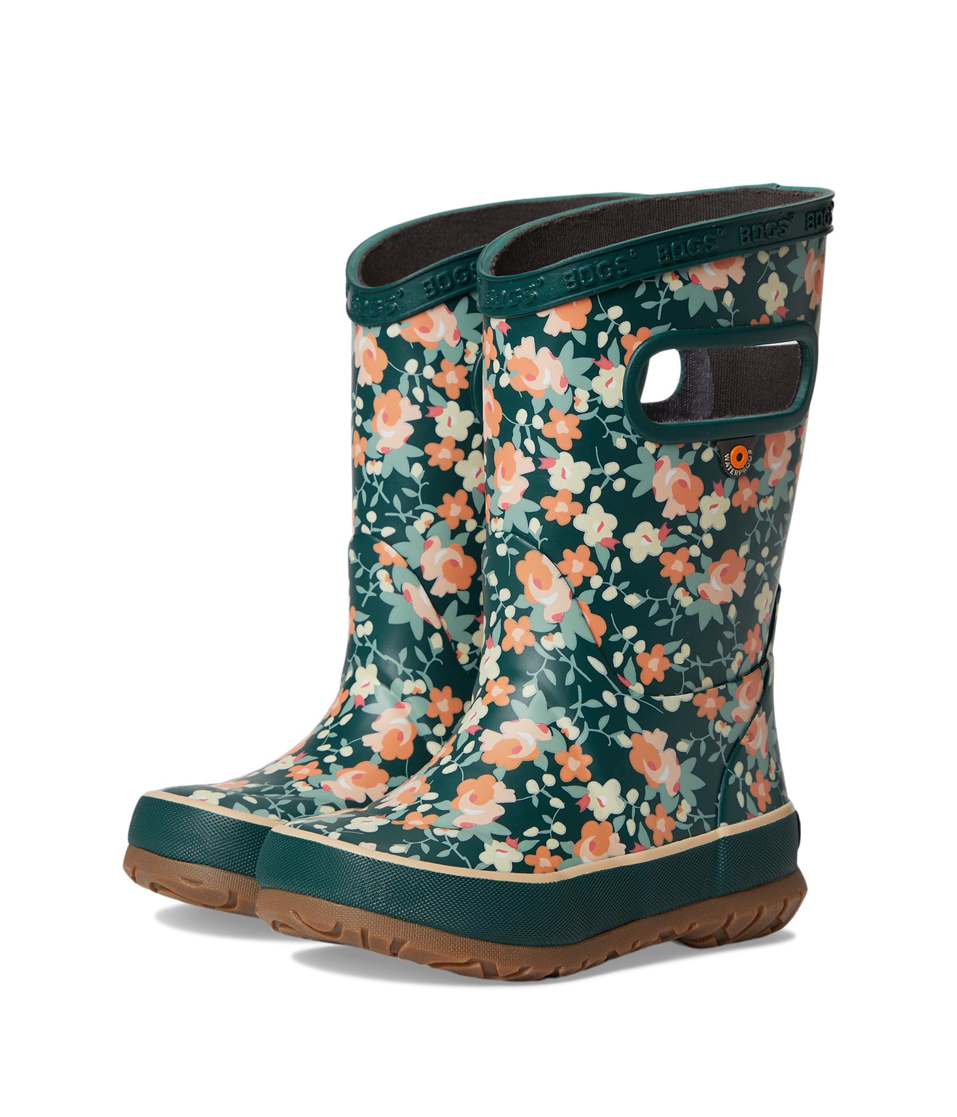 

Ботинки Bogs Kids Rainboot Small Floral, цвет Emerald Multi