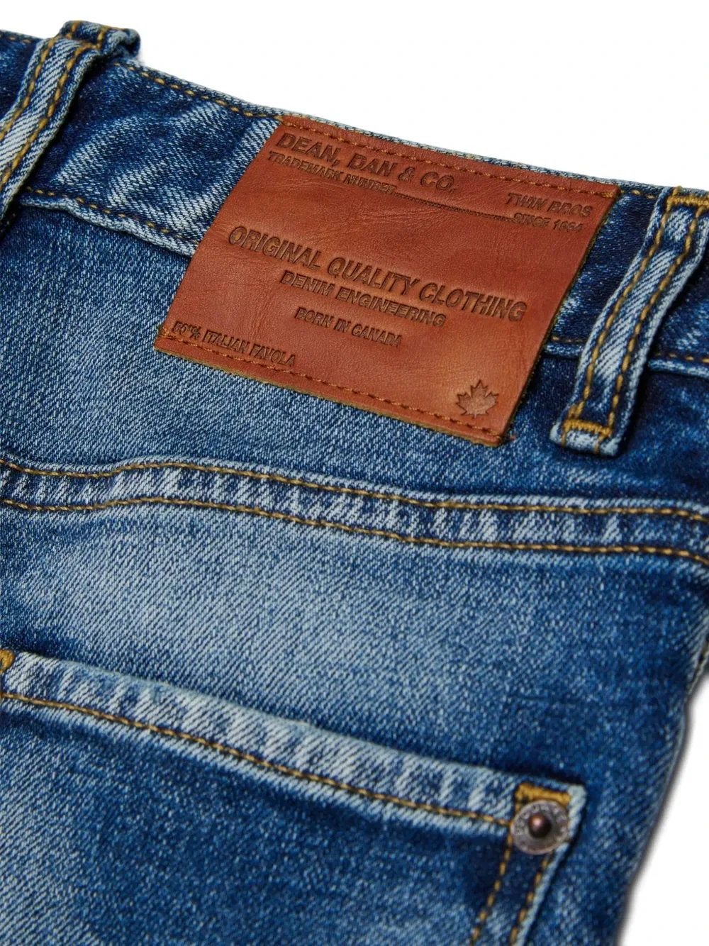 Прямые джинсы с эффектом потертости Dsquared2 Kids, синий — фото 3
