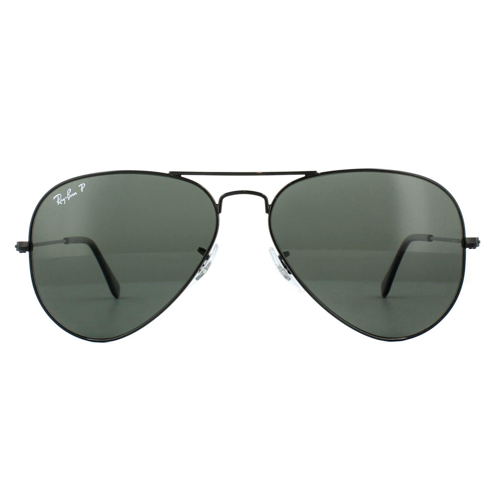 

Aviator Черные зеленые поляризованные солнцезащитные очки Aviator 3025 Ray-Ban, черный