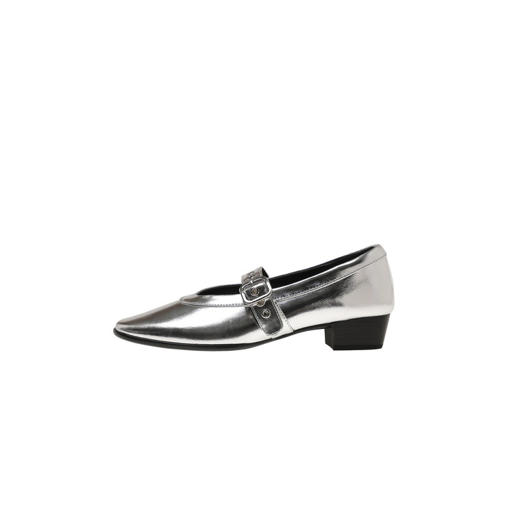 Туфли Мэри Джейн на блочном каблуке женские Yeezyy Reezy, Silver