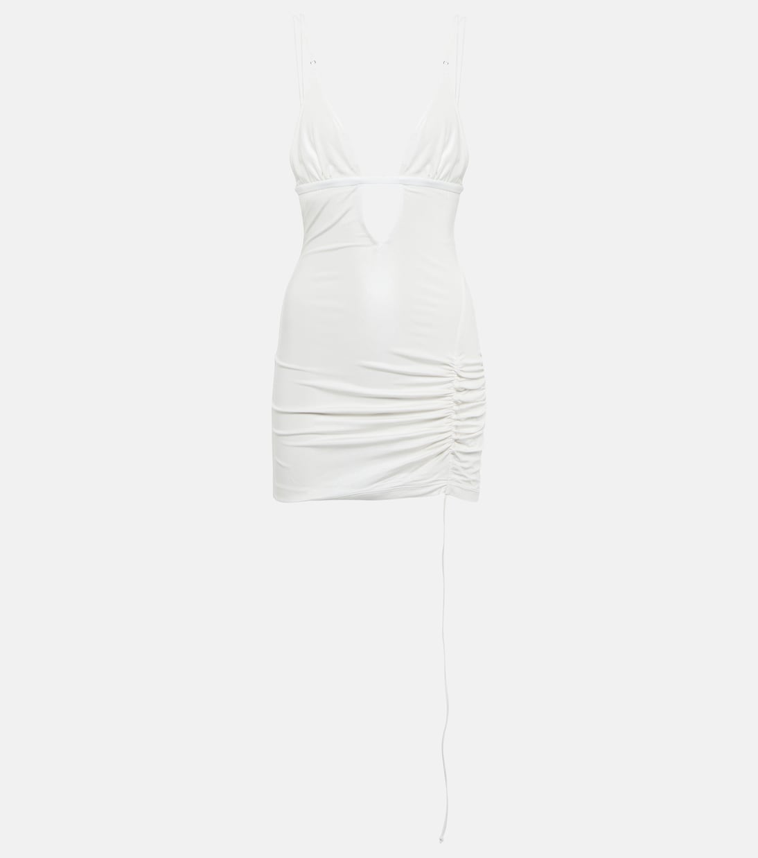 

Мини-платье с вырезом и сборками Nensi Dojaka, Glossy White