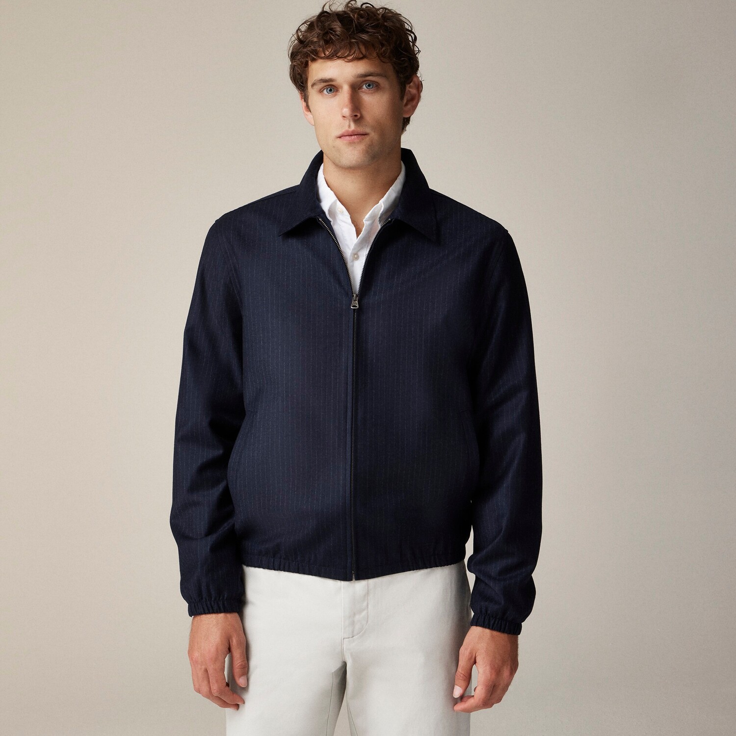 

Куртка Харрингтон из итальянской шерсти J.Crew, синий