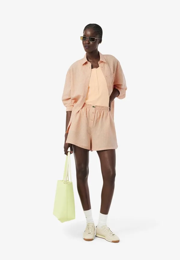 Блузка Lacoste Rose Orange-Hi, полосатая, розово-оранжевая — фото 2