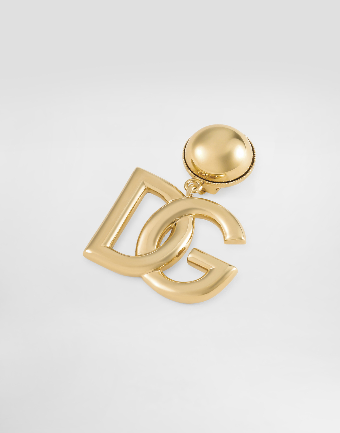 Серьги-клипсы с логотипом dg Dolce & Gabbana, золото — фото 3