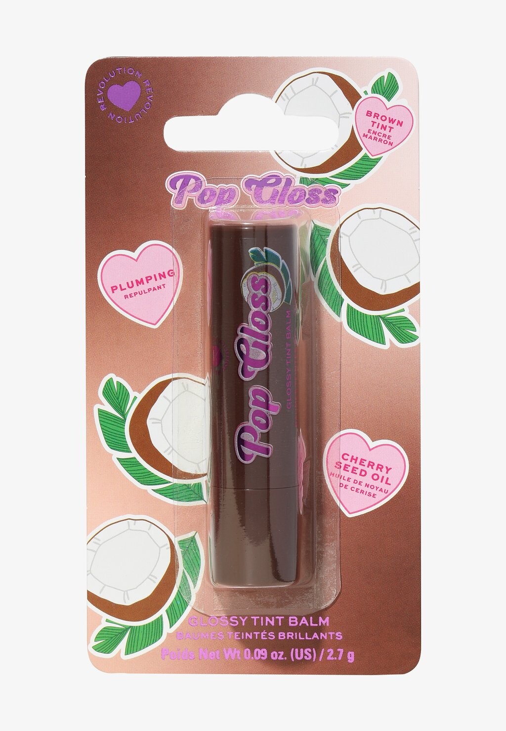 Блеск для губ I HEART REVOLUTION POP GLOSS BALM I Heart Revolution, коричневый — фото 4