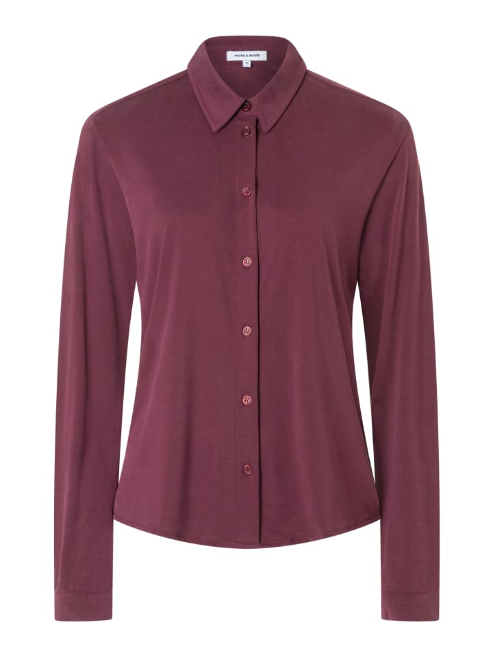 

Мягкая трикотажная блузка-стрейч цвета рубиновой орхидеи More & More