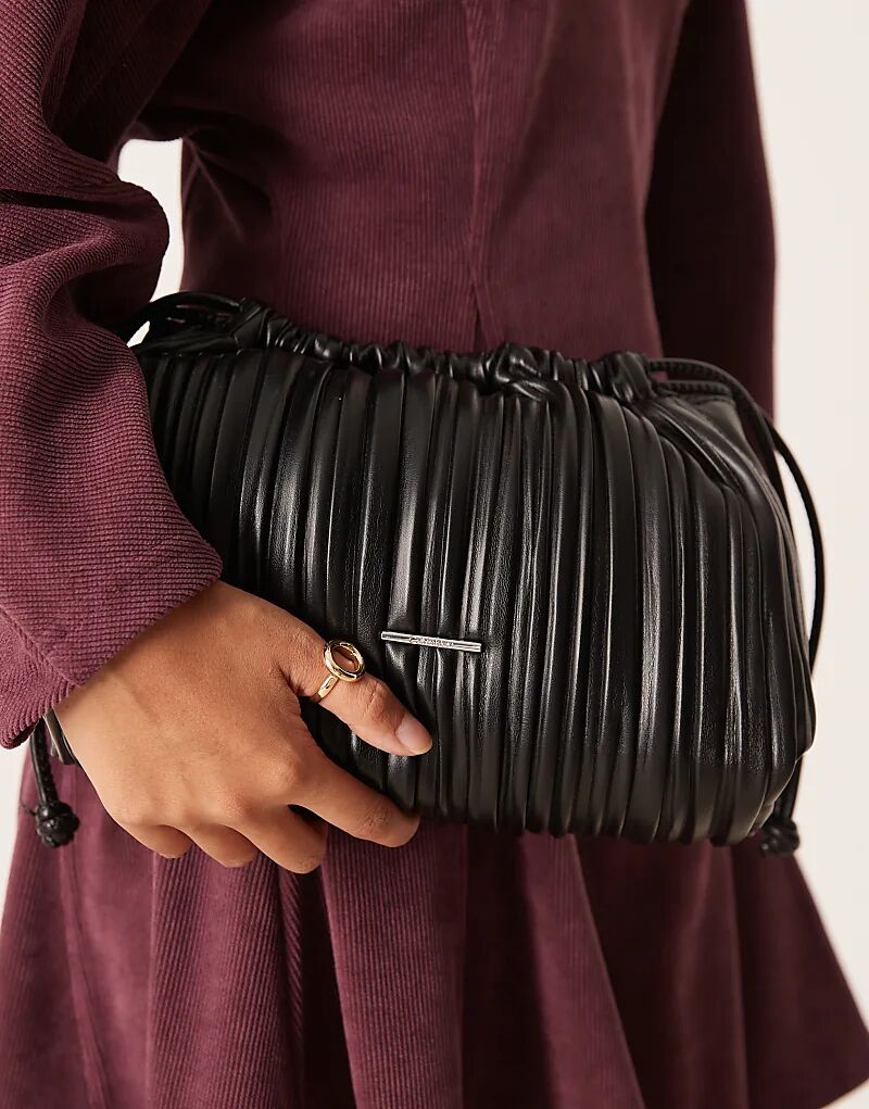 

Сумка на плечо Calvin Klein с плиссированной завязкой, черного цвета