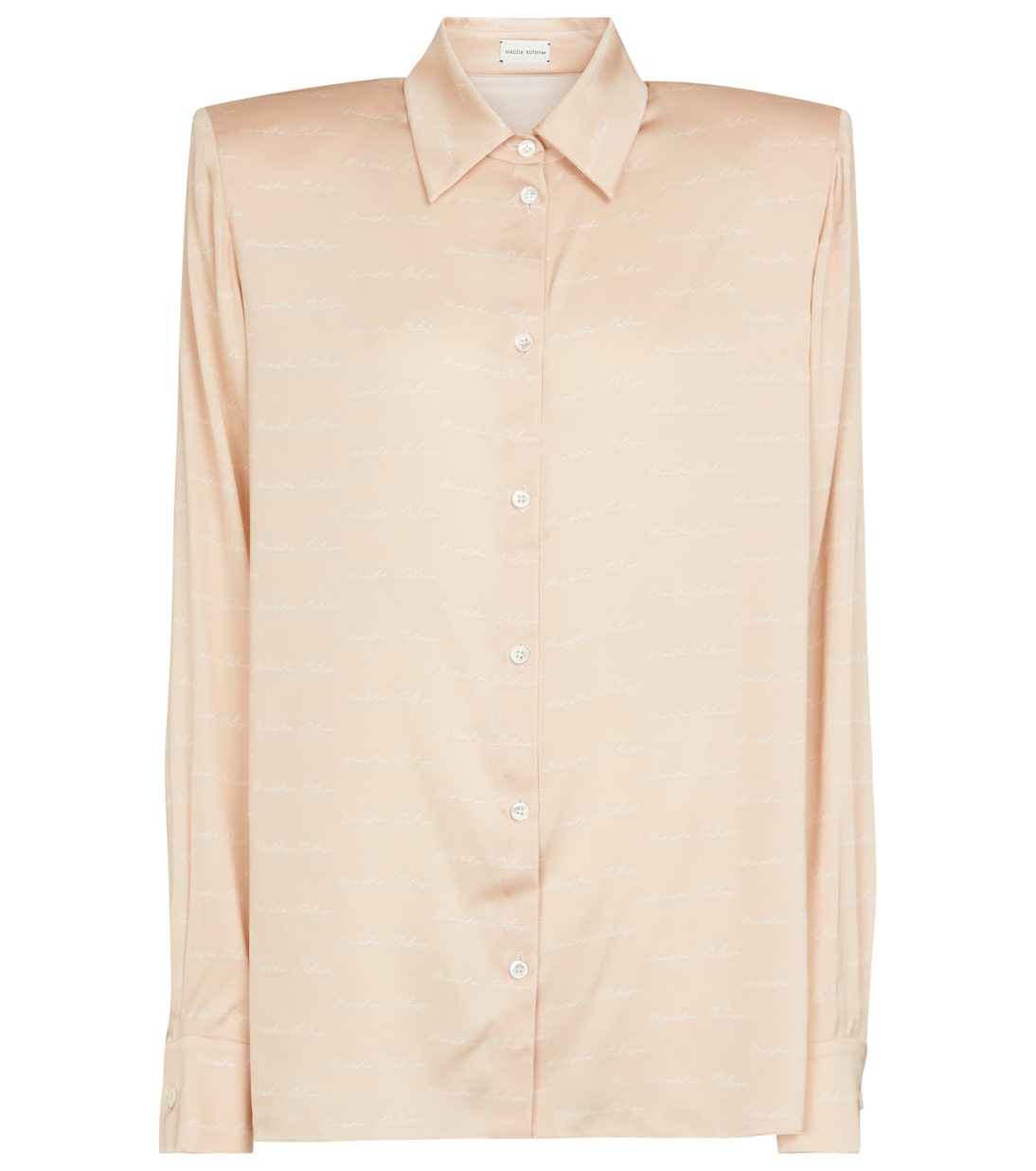 

Рубашка из эластичного шелка с логотипом Magda Butrym, бежевый