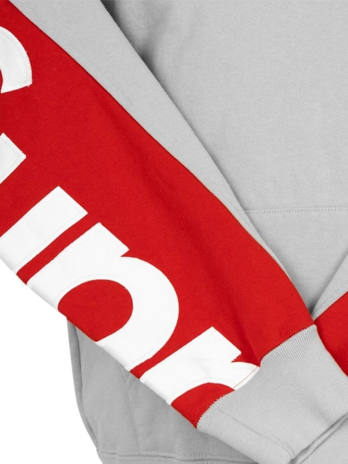 Укороченное худи со вставками Supreme, серый — фото 2