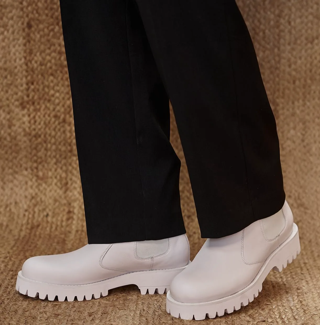 

Мужские ботинки Chelsea Santimon из кожи, повседневные и официальные оксфорды, модные формальные ковбойские ботинки до щиколотки для мужчин, белый