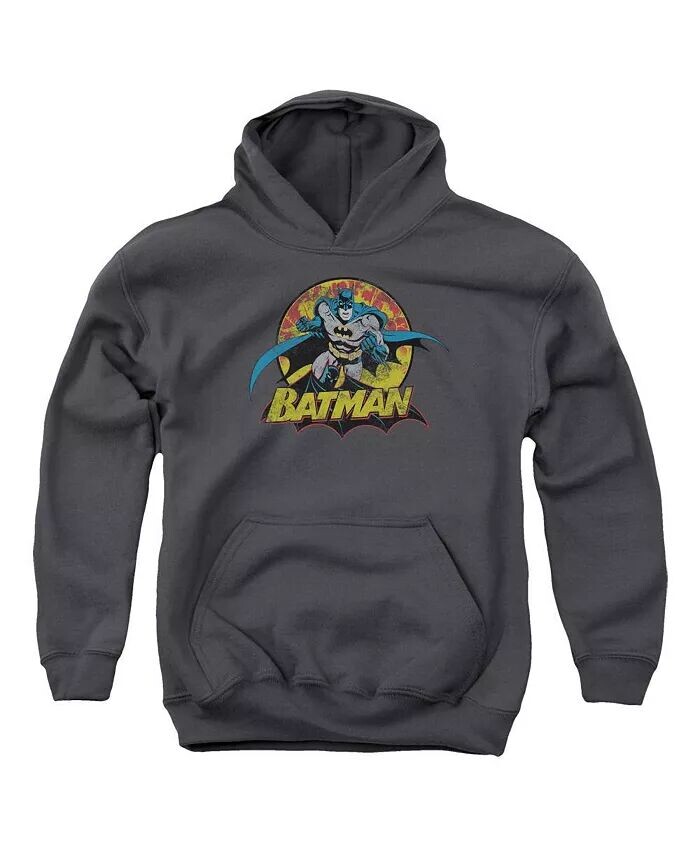 

Толстовка с капюшоном Boys of America Youth Batman Rough Distress Pull Over Justice League, серый