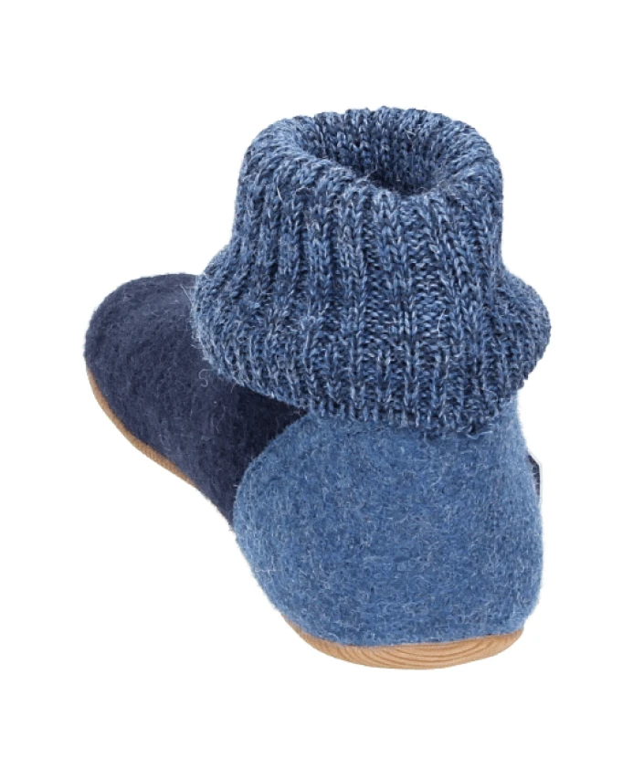 Синие закрытые тапочки с меховой подкладкой Giesswein, синий — фото 4
