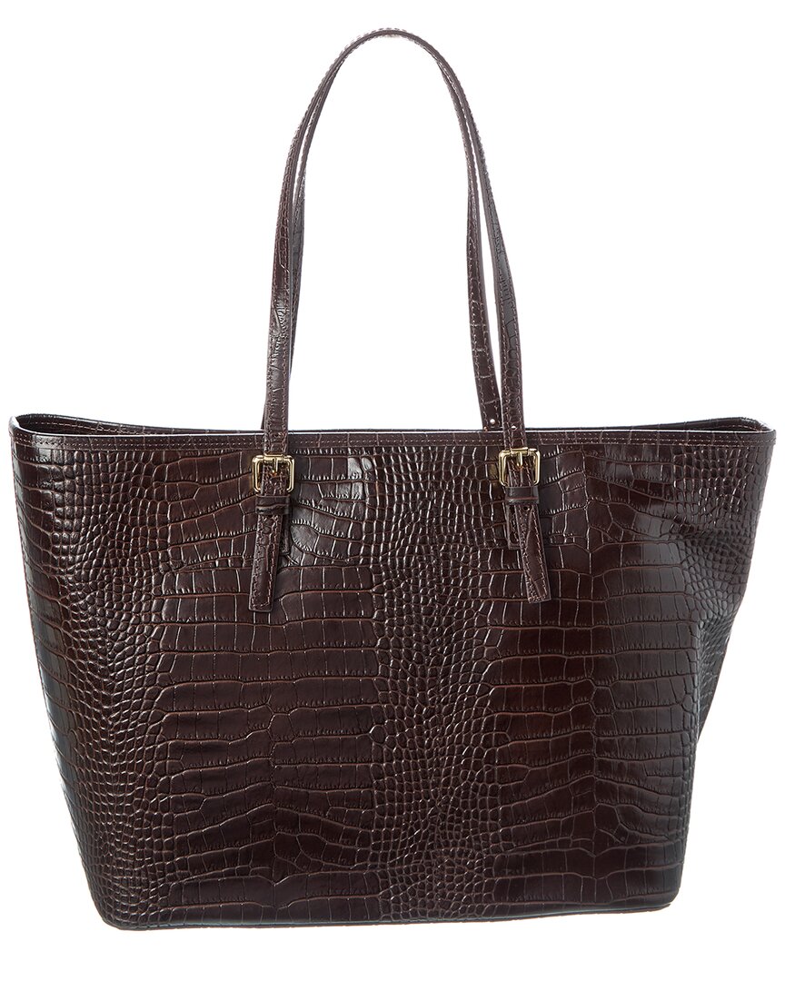 

Сумка-тоут Persaman New York Penny из кожи с тиснением под крокодила, коричневый