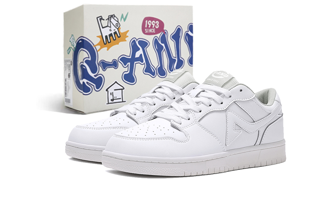 

Q-AND Кроссовки для скейтбординга Q AND с противоскользящими амортизаторами и износостойкими свойствами, низкие, мужские, белые