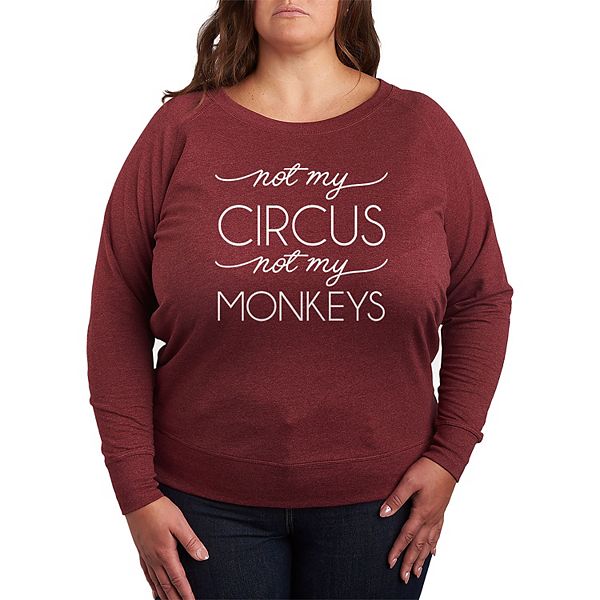 

Футболка с длинным рукавом Not My Circus Not My Monkeys из френч-тери, plus size Licensed Character, Heather Dark Red, Красный, Футболка с длинным рукавом Not My Circus Not My Monkeys из френч-тери, plus size Licensed Character, Heather Dark Red