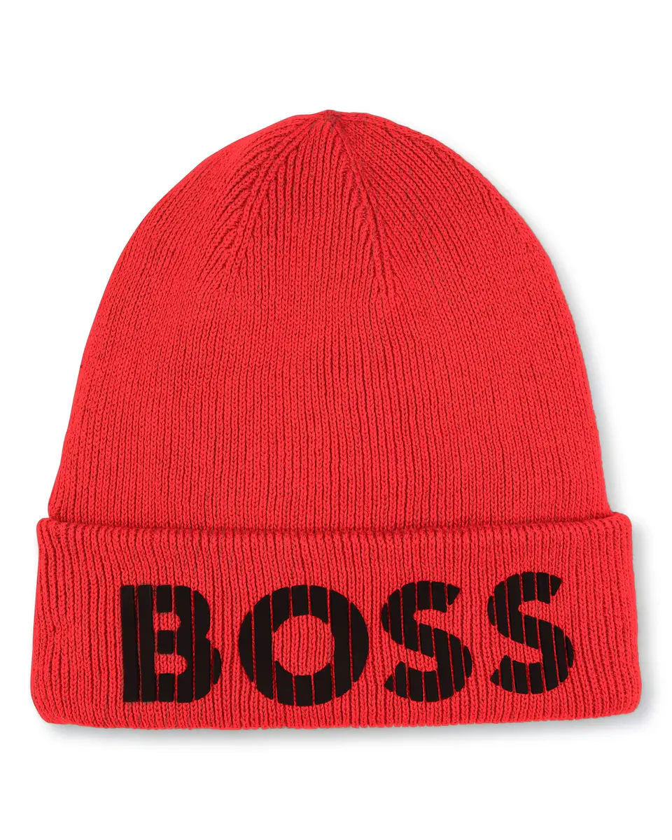 

Красная хлопковая детская шапочка BOSS Kidswear
