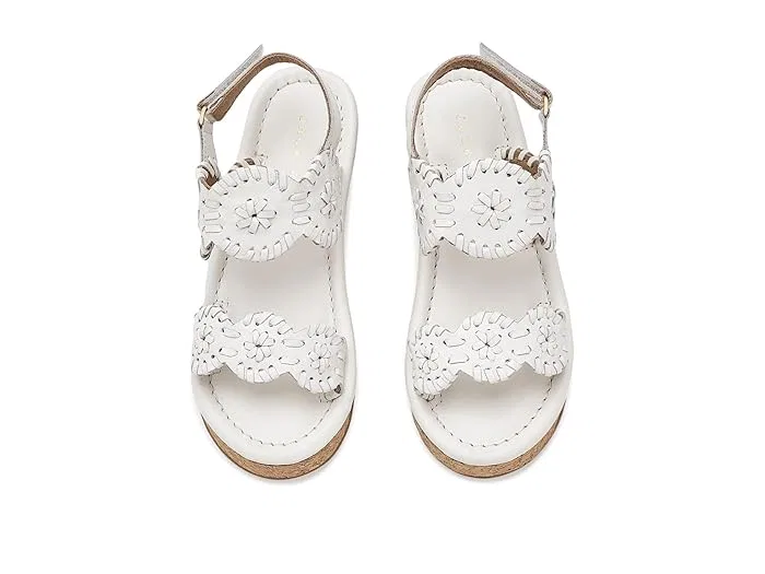 Босоножки на каблуке Lauren High Wedge Jack Rogers Kids, White — фото 3
