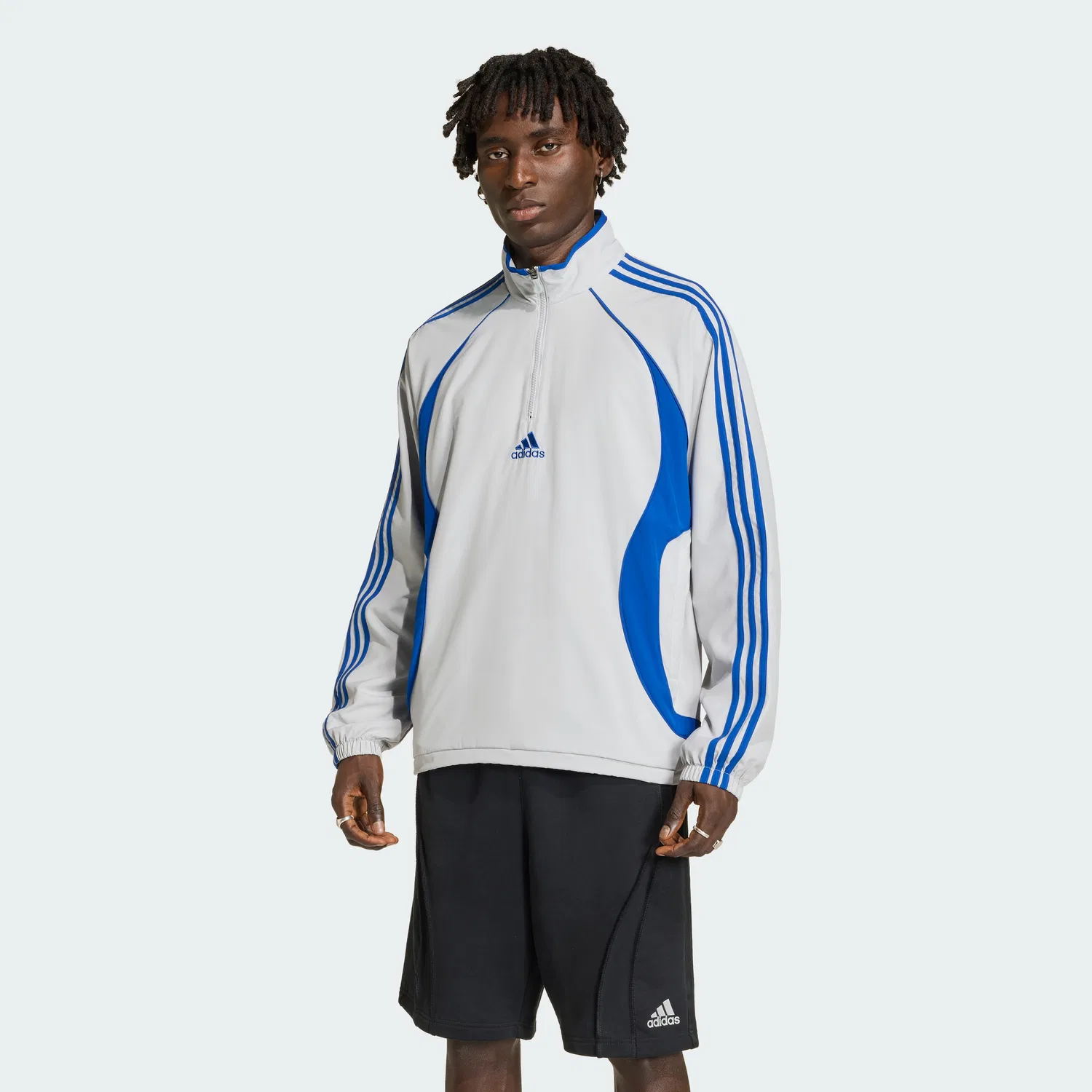 Мужской свитшот Teamgeist с короткой молнией серый от Adidas