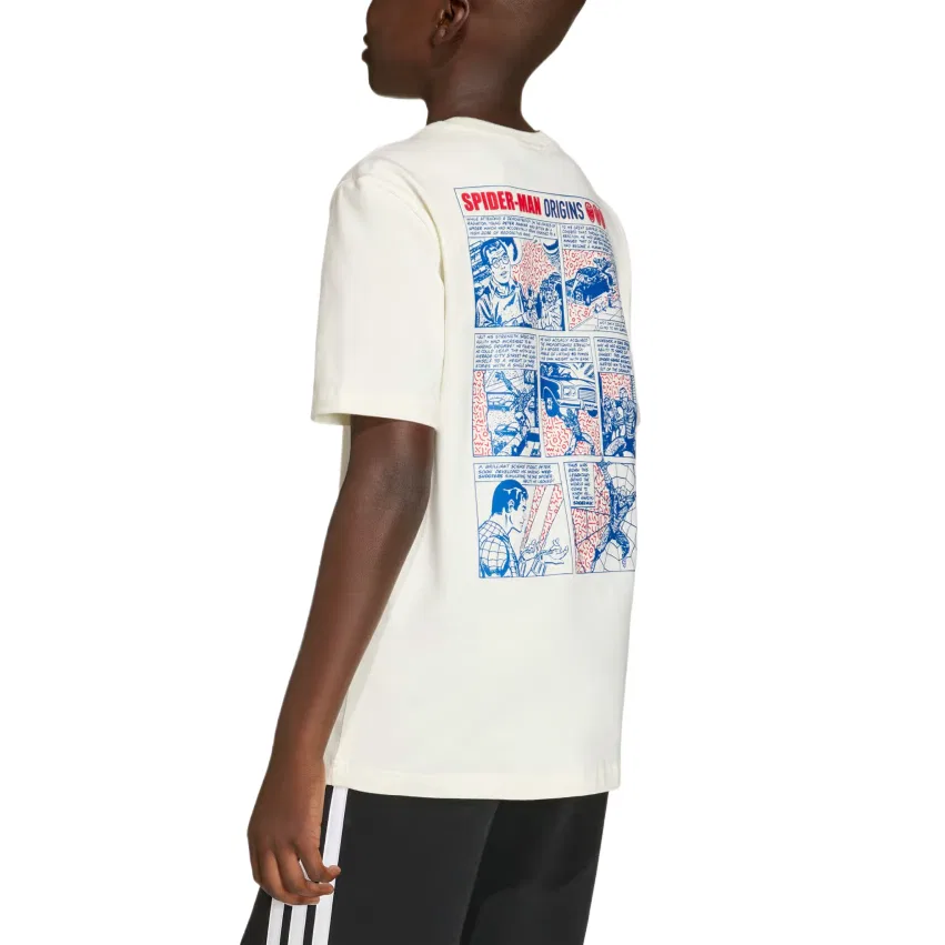 Футболка детская x MARVEL Adidas, Ecru/Dark Blue — фото 4