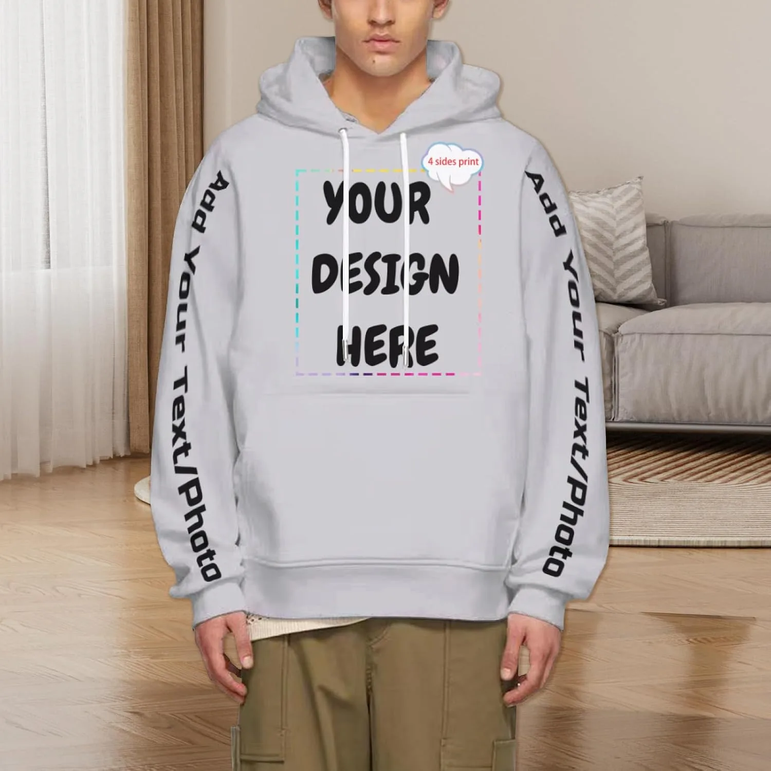 Капюшон с капюшоном Unisex Custom Casual для осени и зимы — фото 4