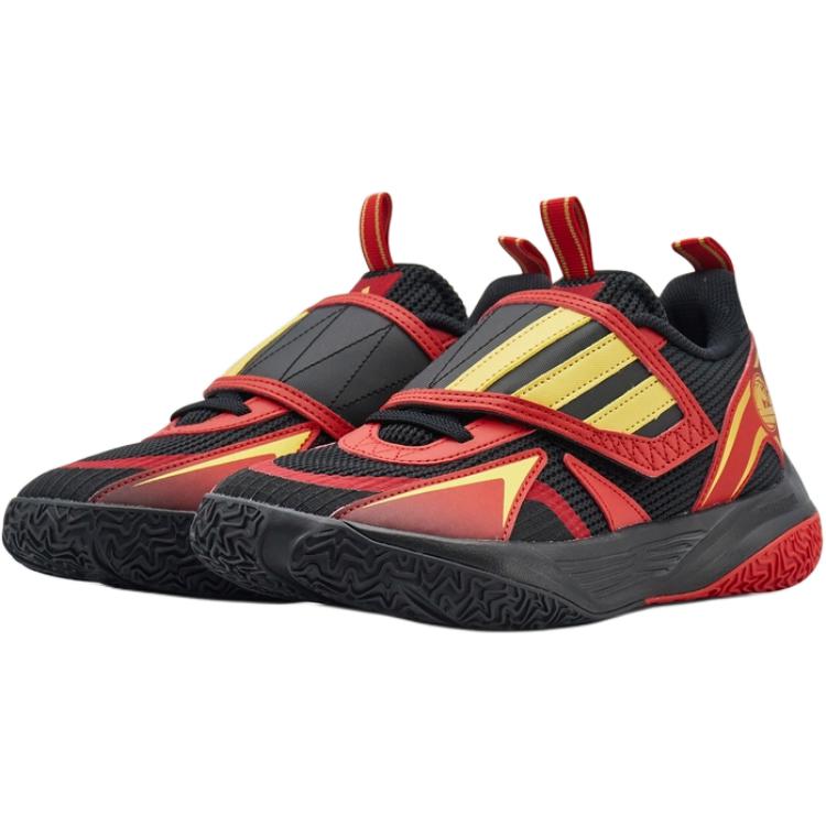 Adidas XENOBURST низкие баскетбольные кроссовки Black Gold Red детские — фото 4