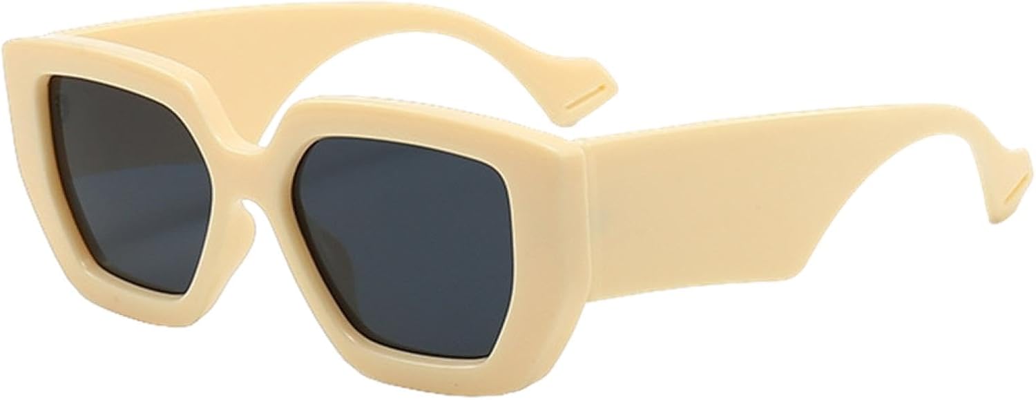 

Солнцезащитные очки конфетных цветов для женщин, модные, большого размера, с широкими дужками, градиентные, в толстой оправе, в стиле ретро, ​​разноцветные HHZZYVY, Beige Gray