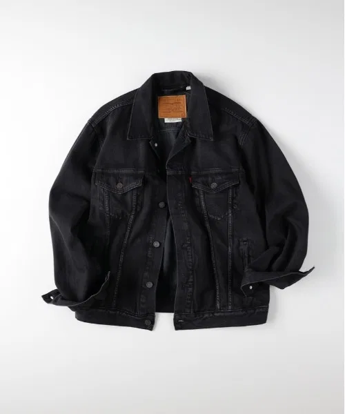 【Levi's】Свободная джинсовая куртка-тракер (черный деним / оверсайз / многослойная)