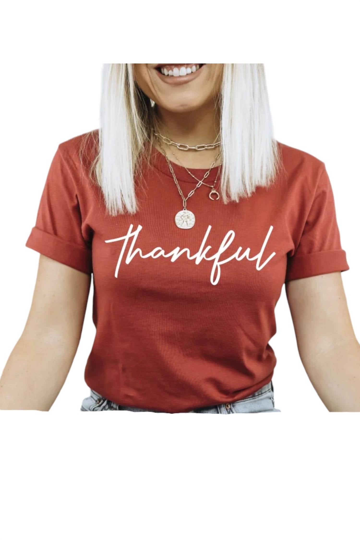 

Футболка Thankful в ржавчине Type A Tees, цвет rust