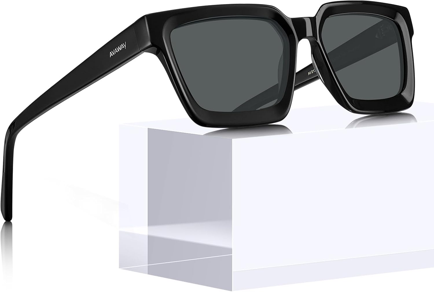 

Модные поляризованные солнцезащитные очки AVAWAY для женщин с защитой UV400, квадратные, из ацетата, унисекс, с антибликовым покрытием, подходят для вождения и путешествий, 01:black Frame & Grey Lens