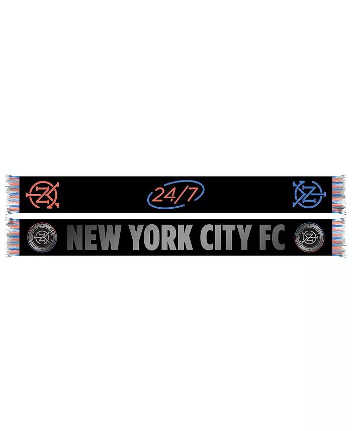 

Мужской и женский черный трикотажный шарф New York City FC 2024 с крючками Ruffneck Scarves, черный