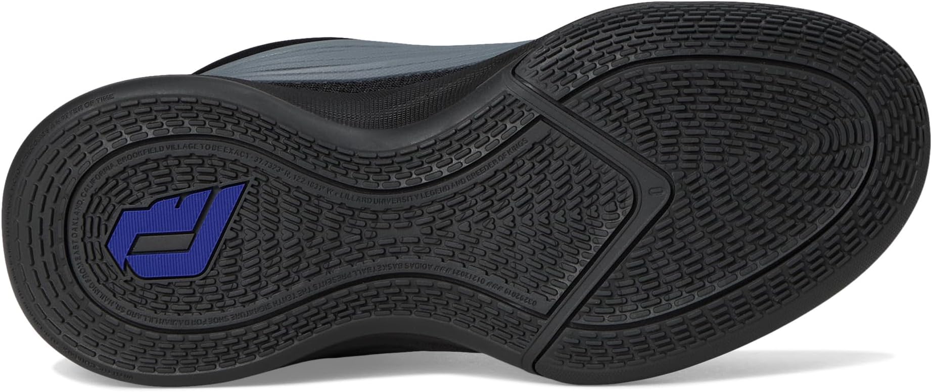 Кроссовки adidas Kids Dame X Basketball Shoes, цвет Black/Iron Metallic/Lucid Blue — фото 3