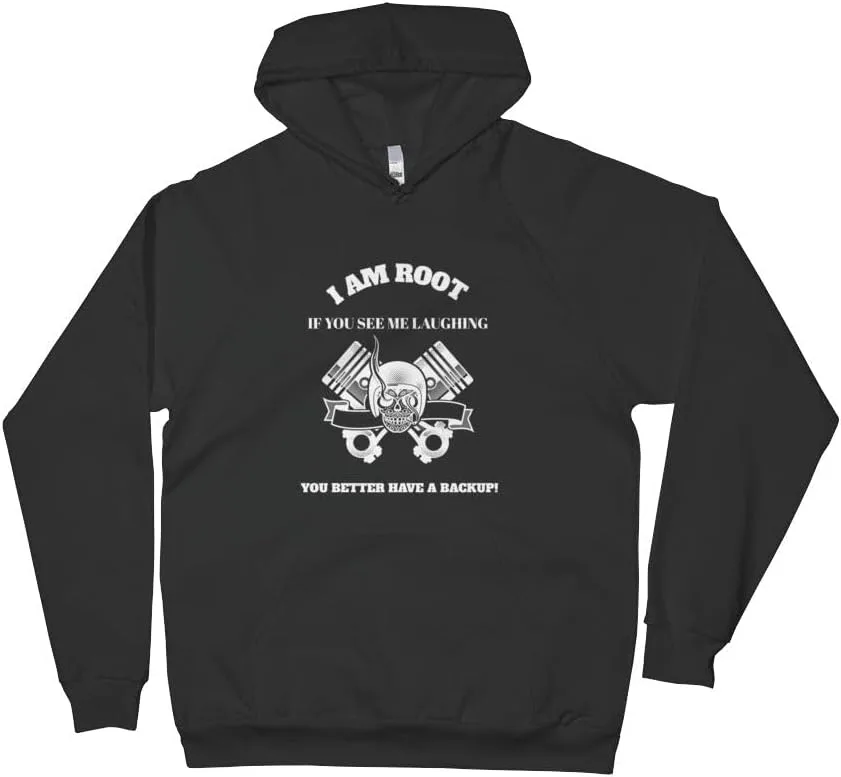 Толстовка с капюшоном I Am Root If You See Me Laughing You Better Have A Backup, унисекс, флис generic, черный