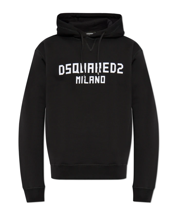 

Толстовка с логотипом и бархатной отделкой Dsquared2, черный