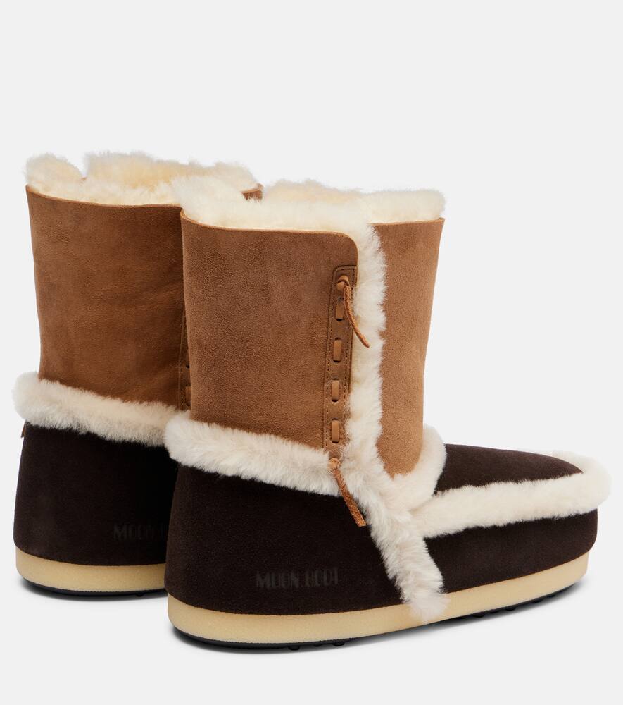 EVX замшевые ботинки щиколотки с отделкой из овчины Moon Boot, Dark Brown/Cognac — фото 2