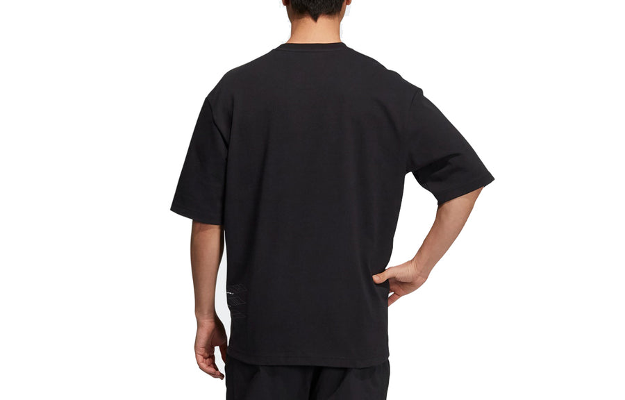 Футболка adidas St Rlx Game Tee Printing Sports Round Neck Loose Short Sleeve Black, черный — фото 2