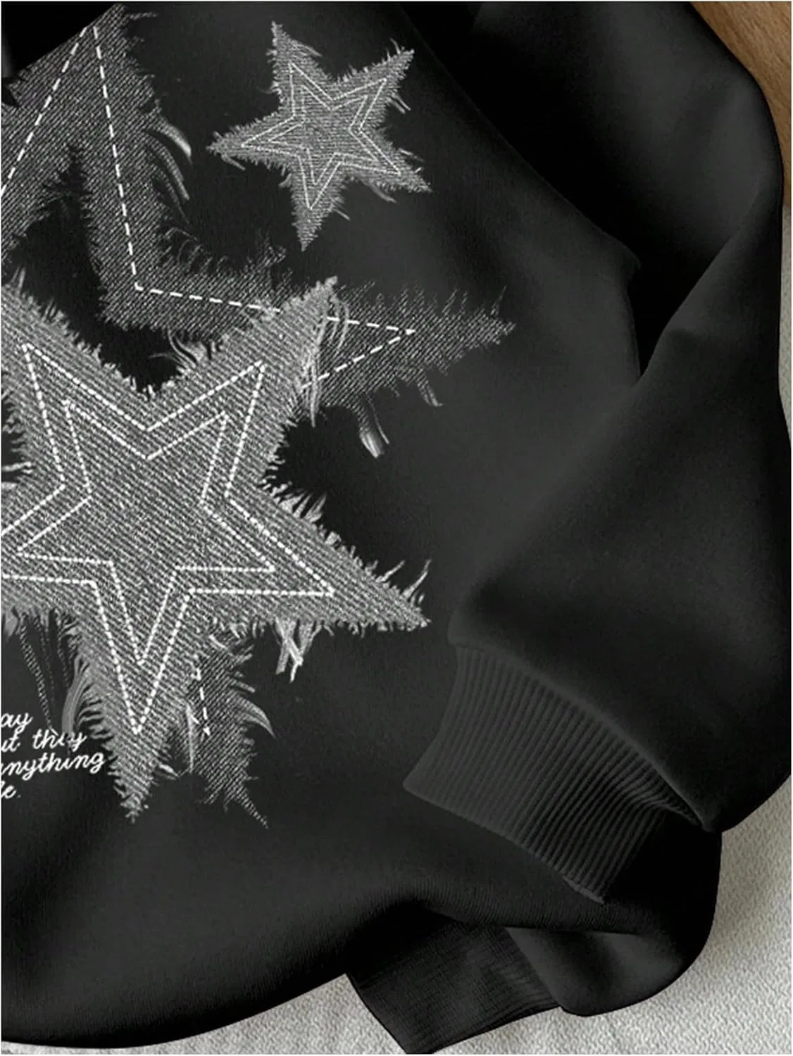 Детская толстовка с принтом, COZYEASE, цвет Black and Grey — фото 2