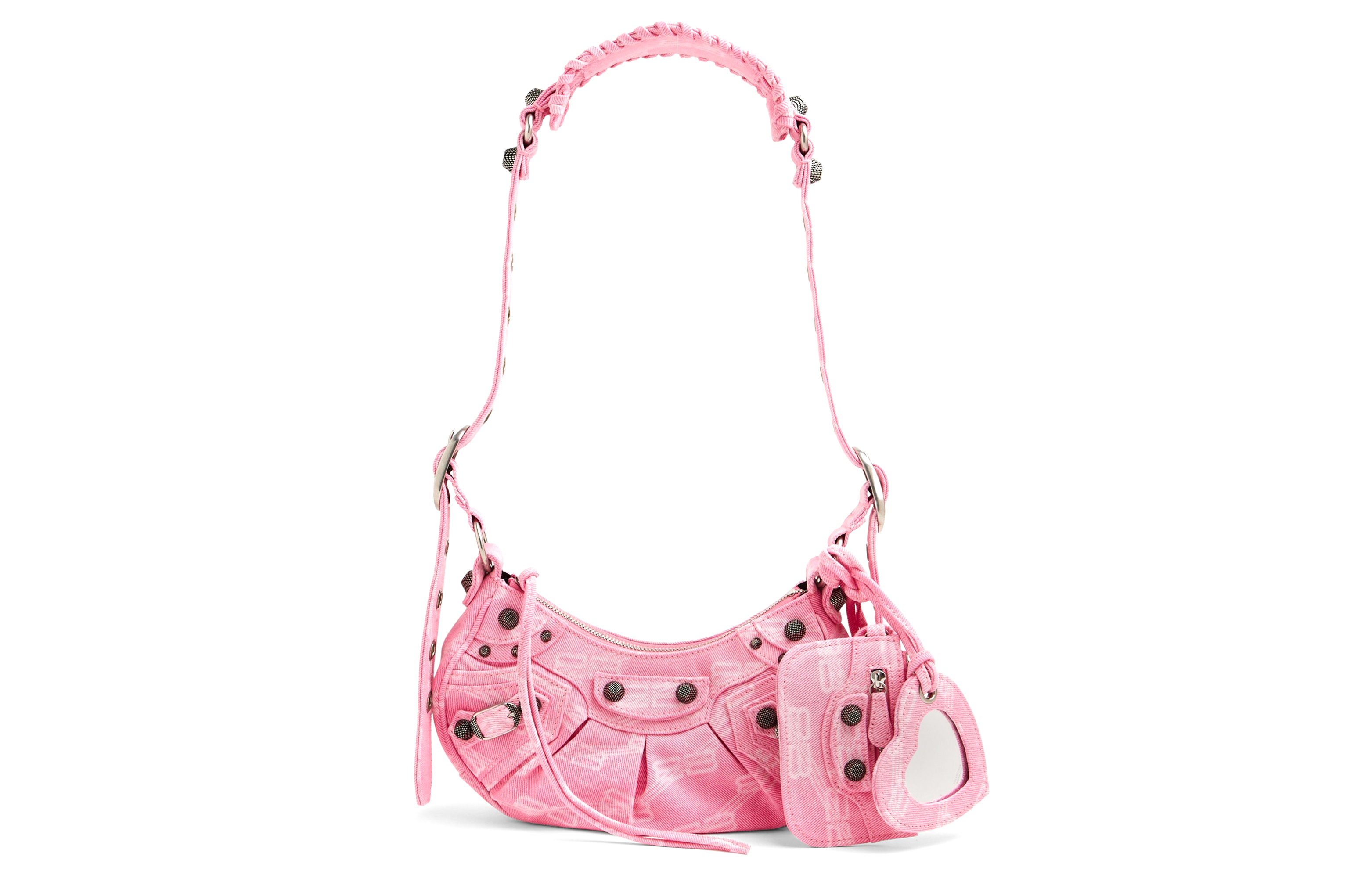 

Balenciaga Сумка Le Cagole из хлопка с джинсовой тканью, мини-сумка на плечо, женская, розовая