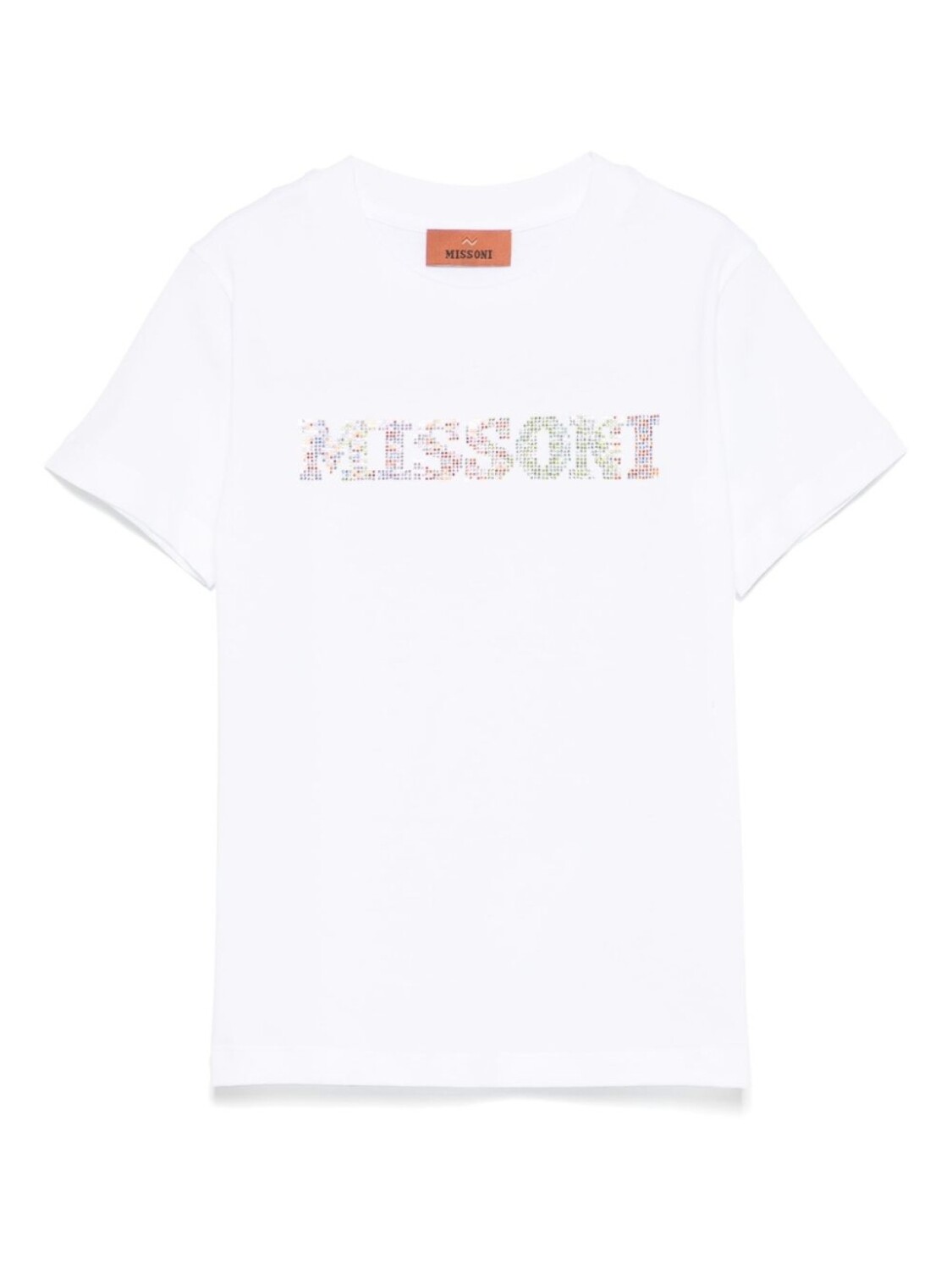 

Футболка Missoni Kids с логотипом и стразами, белый