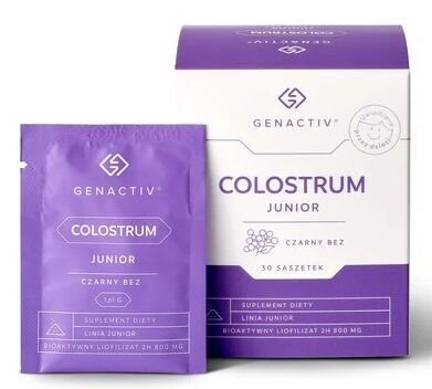 

Genactiv Colostrum Junior, Биологически активная добавка, 30 пакетиков со вкусом бузины Inna Marka