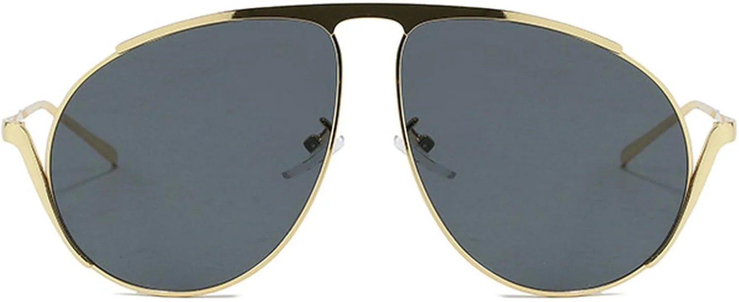 

Большие солнцезащитные очки-пилот для женщин в стиле ретро 70-х, металлические линзы, защита от УФ-излучения, мужские солнцезащитные очки-пилот mincl, C3