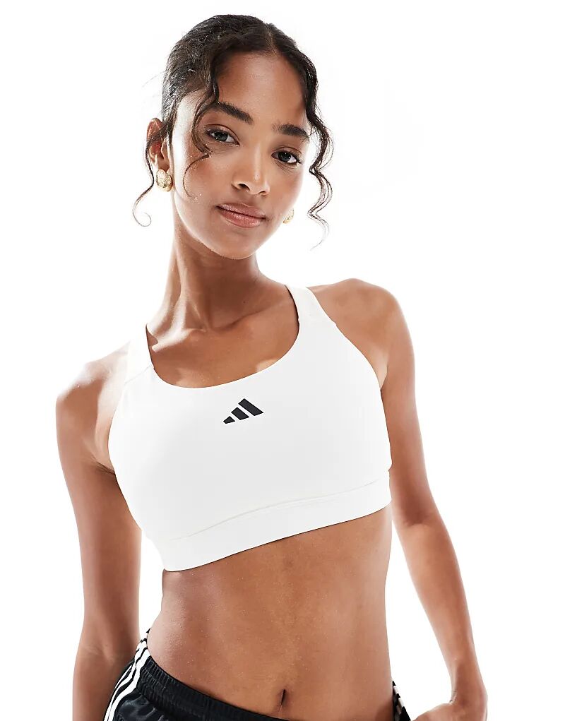 

Спортивный бюстгальтер Adidas Training Essentials с высокой поддержкой белого цвета Adidas Performance