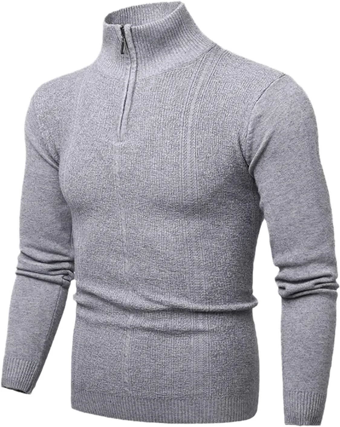 

Alloaone мужская модная облегченная застежка-молния вязаный пуловер