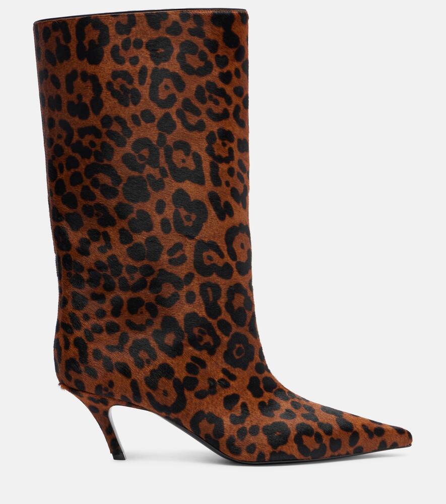 Ботильоны Fiona 60 из телячьей кожи с леопардовым принтом Amina Muaddi, Leopard — фото 4
