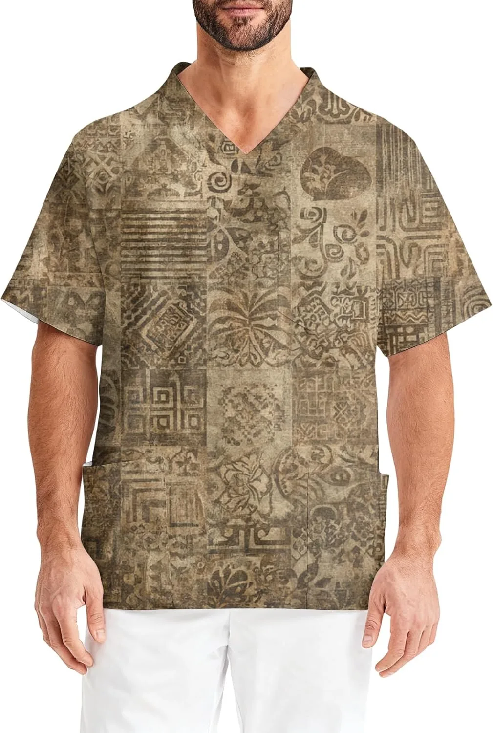 

Мужская модная футболка с V-образным вырезом Vintage HYYGOCCTV