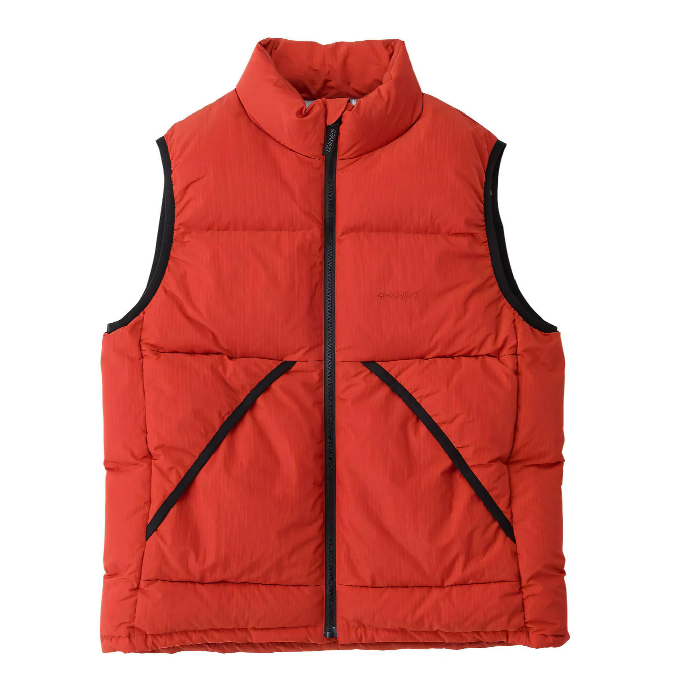 

Пуховый жилет унисекс с воротником-стойкой средней высоты Gramicci, burnt красный